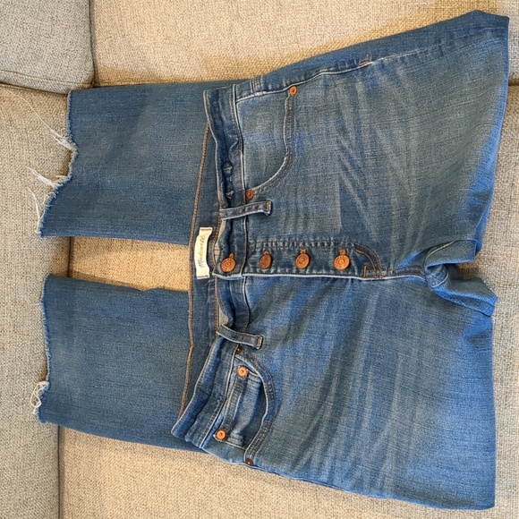 Madewell Cali Demi-Boot Button Fly Distressed 29" Waist - Picture 12 of 13